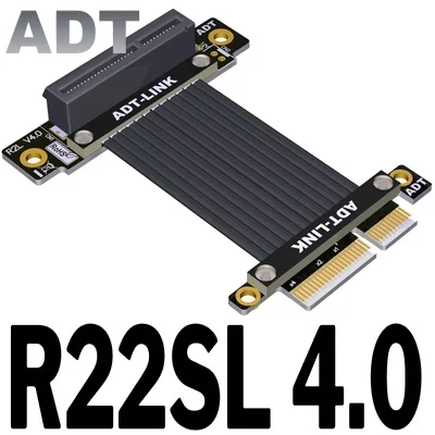 Pcie 4.0 x4 Adt-link Pci Express 4.0 x4 Cabo de Extensão Vertical 90 Graus R2sl 4.0 Cabos de computador e conectores