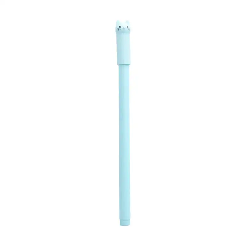 Mint Green 1 шт. милые Kawaii черные чернила гелевая ручка с фигуркой котенка 0,5 мм мультфильм пластиковая гелевая ручки для письма офисные школьные принадлежности канцелярские принадлежности - Цвет: Mint Green