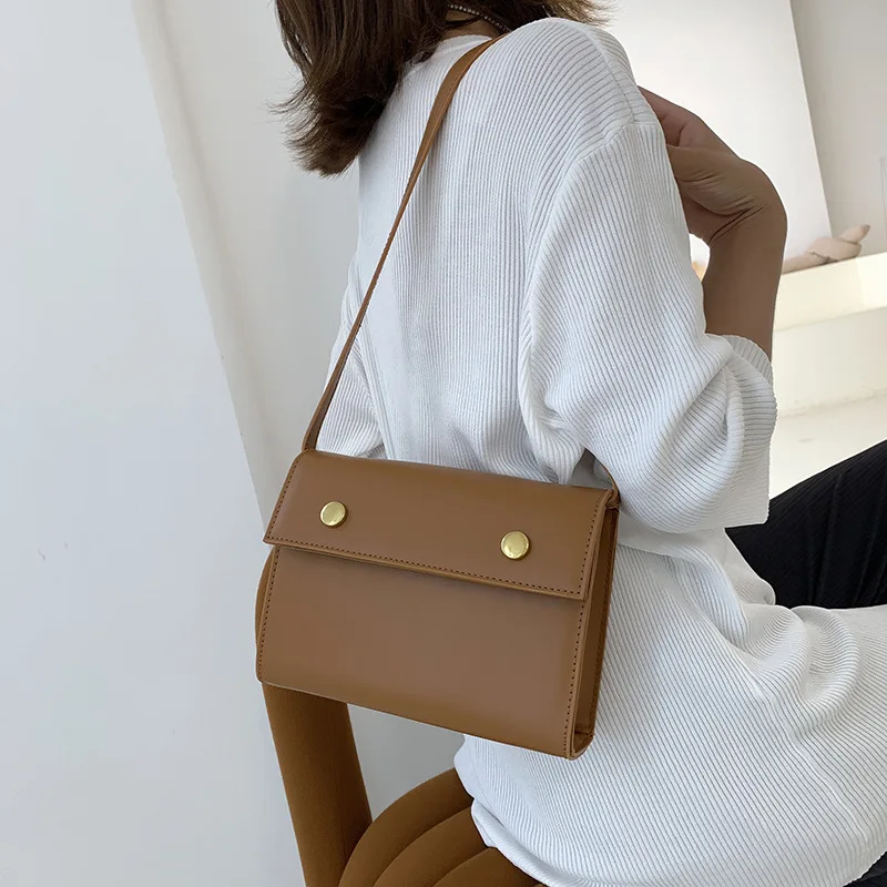 

Женская сумка через плечо, из искусственной кожи, однотонная, в стиле ретро, наплечная сумка; Трендовая