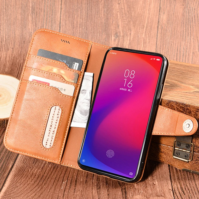 Кожаный чехол-книжка для xiaomi mi 9T pro задний противоударный бампер чехол Магнитный