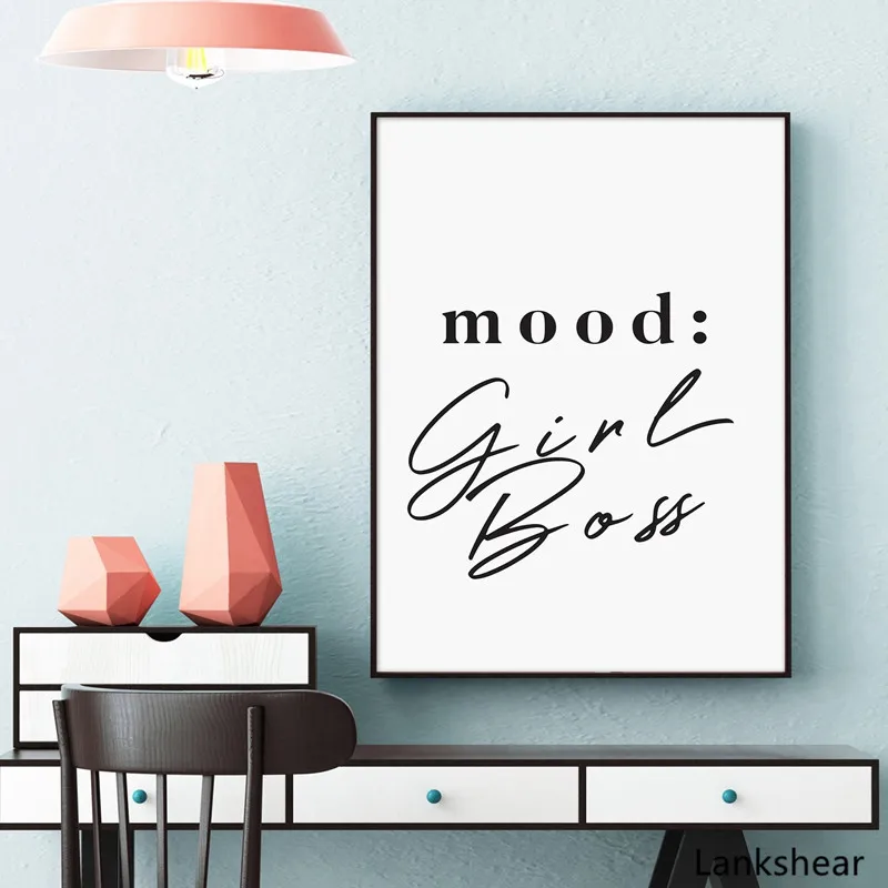 Девушка мощность Феминистская Искусство Холст Картина стене плакат офисное