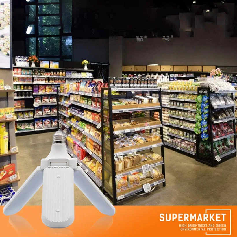 

LED Pendant Lamps Foldable Fan Blade Bulb 95-265V 45W Super Bright Lights Home Energy Saving Angle Adjustable Ceiling Lights