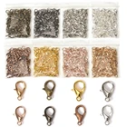 100 шт. 10-18 мм металлические застежки-крючки для омаров 8 видов цветов соединитель цепи для самостоятельного изготовления ювелирных изделий Аксессуары для браслетов и ожерелий