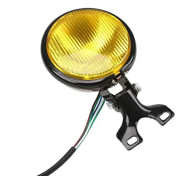 Ретро алюминиевая фара для мотоцикла 12В черная лампа дальнего/ближнего света CG125