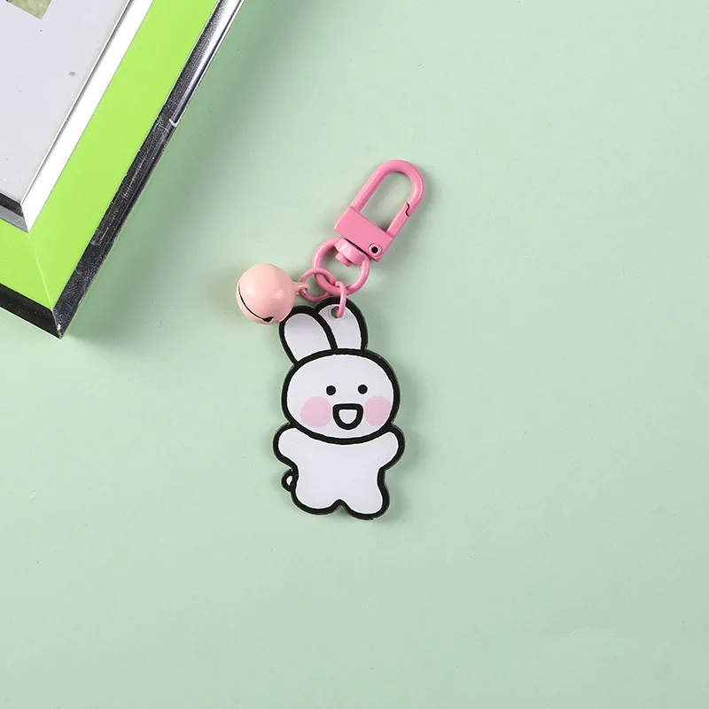 2020 Hot Fashion Cartoon Rabbit Bear Animal Keychain Acrylic Lovely Flowers Key Chains For Women Charm Bag Ring Girl Gifts | Украшения и