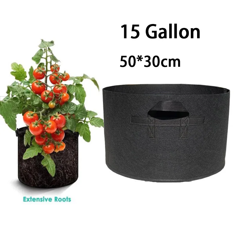 

15 Gallon Hand Held Plant Grow Bags Tree Pots Fabric Planting Garden Tools Jardin Growing Bag Vegetables Planter Bags Orchard a