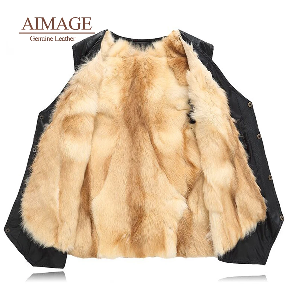 Мужская куртка из натуральной кожи Меховая и пальто зимний жилет тактическая