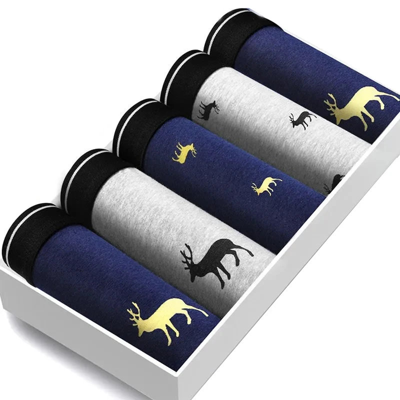 

4pcs/lot Male Boxer Panties Cotton Men's Underwear Boxers Breathable Man Boxer Printed Underpants Comfortable BoxerShorts L-4XL