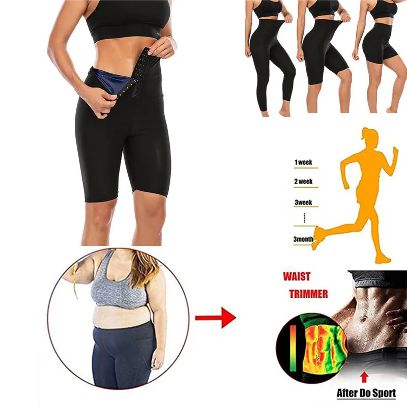 

Women Thermo Body Shaper Slimming Pants Silver coating Weight Loss Waist Trainer Fat Burning Sweat Sauna Capris Leggings Shapers