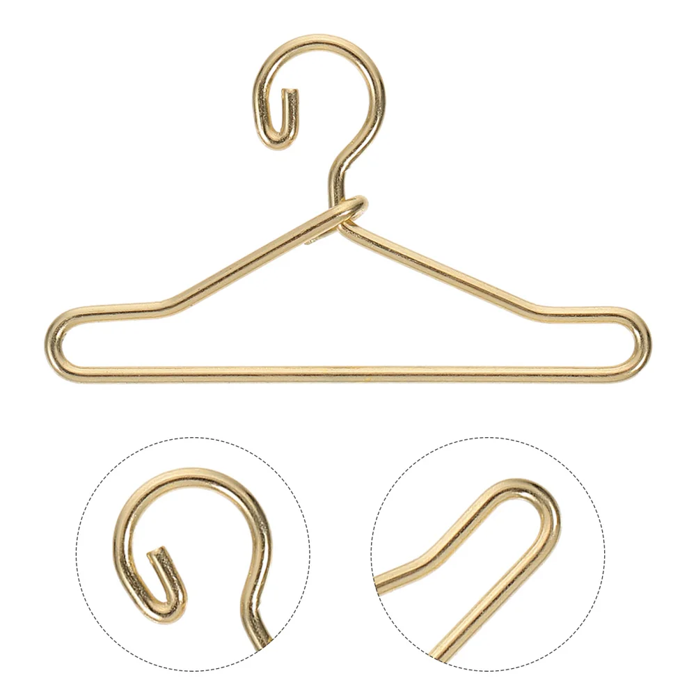 

50Pcs Metal Hangers Mini House Clothes Support Holder Home Doll Dress Organizer