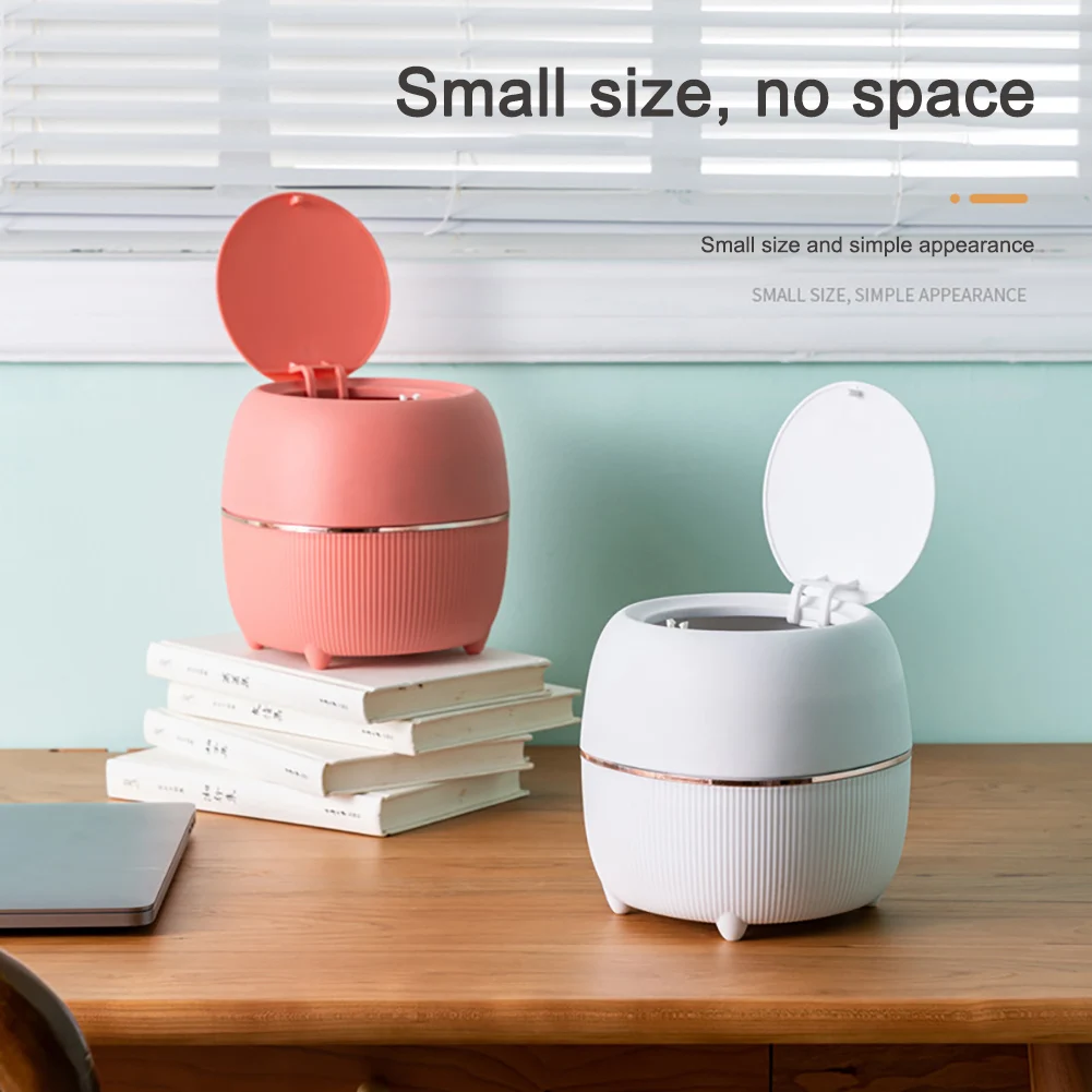 

Push-type Household Desktop Coffee Table Bedside Small Trash Bin Storage Bin With Lid Trash Storage Debris Bin Household