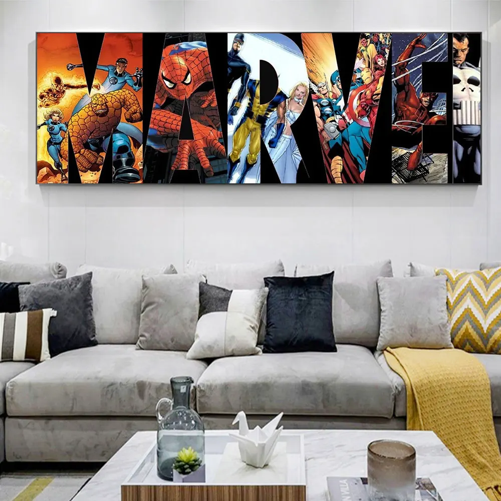 

Avengers Marvel Fantastic X-Men Superhero HD Poster Prints Wall Art Pictures for Living Room Home Decor Canvas Painting Cuadros