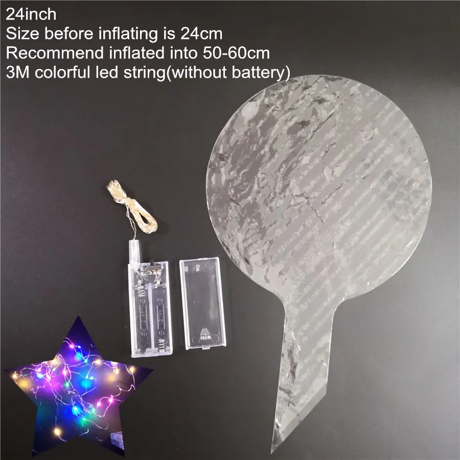 24inch colorful 20/36-дюймовый 3 м светодиодный светящийся светодиодный шар прозрачные круглые декоративные пузырьки для дня рождения, вечеринки, свадьбы, декоративные шары Рождественский подарок - Цвет: 24inch colorful