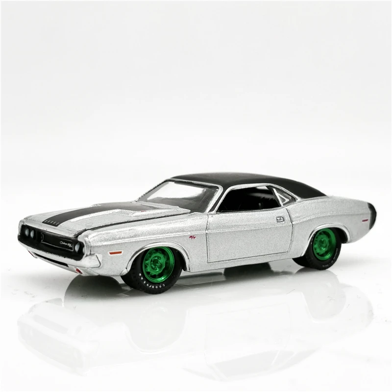 Greenlight 1:64 HEMI 50 й Anniv 1970 Dodge Challenger R/T Серебряная модель автомобиля зеленая машина