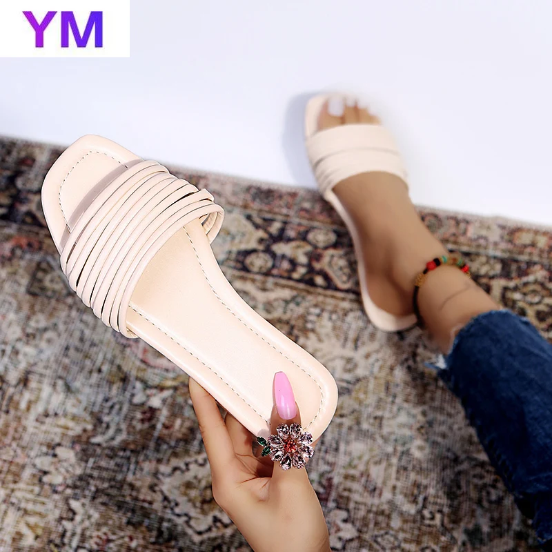 

Ladies Women Summer Sandals Flip Flops Casual Fashion Square Female Thin String Beach Sandals Woman Slides Sandalias De Mujer