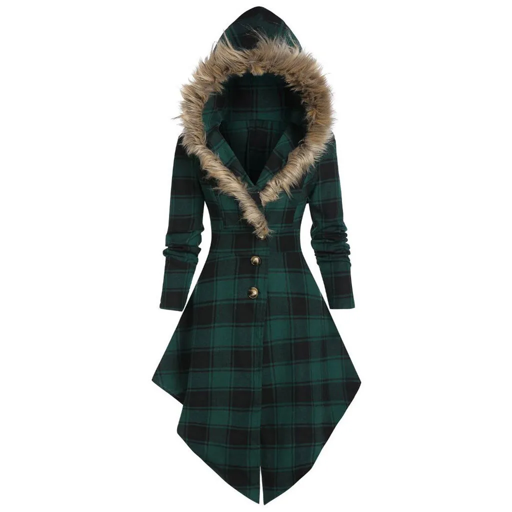 Новинка 2019 модное женское платье с длинным рукавом принтом в клетку плюшевое