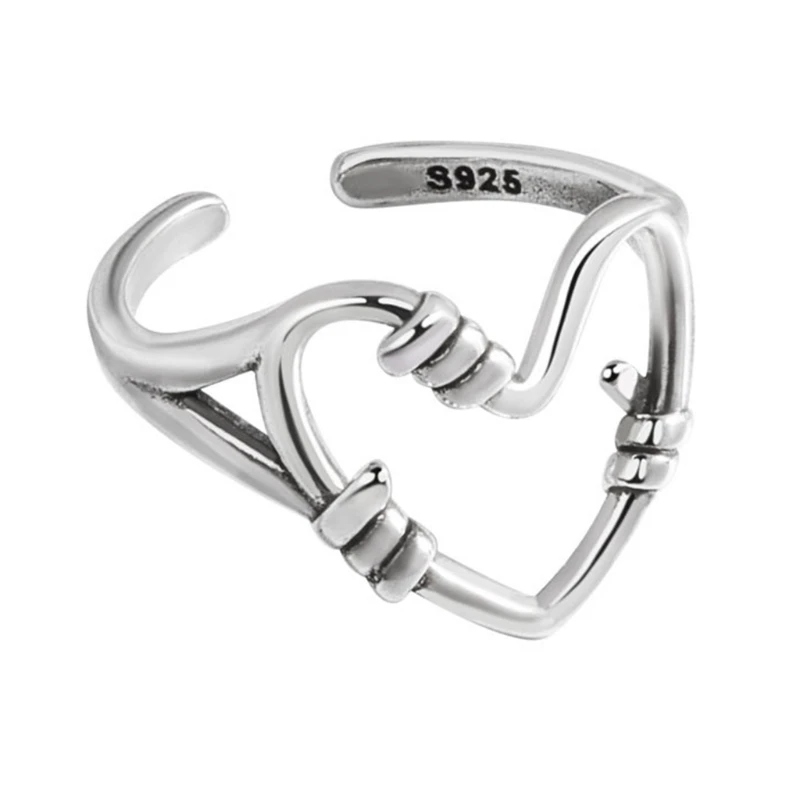 Женские очаровательные кольца Открытое кольцо с сердечком в форме сердца на день