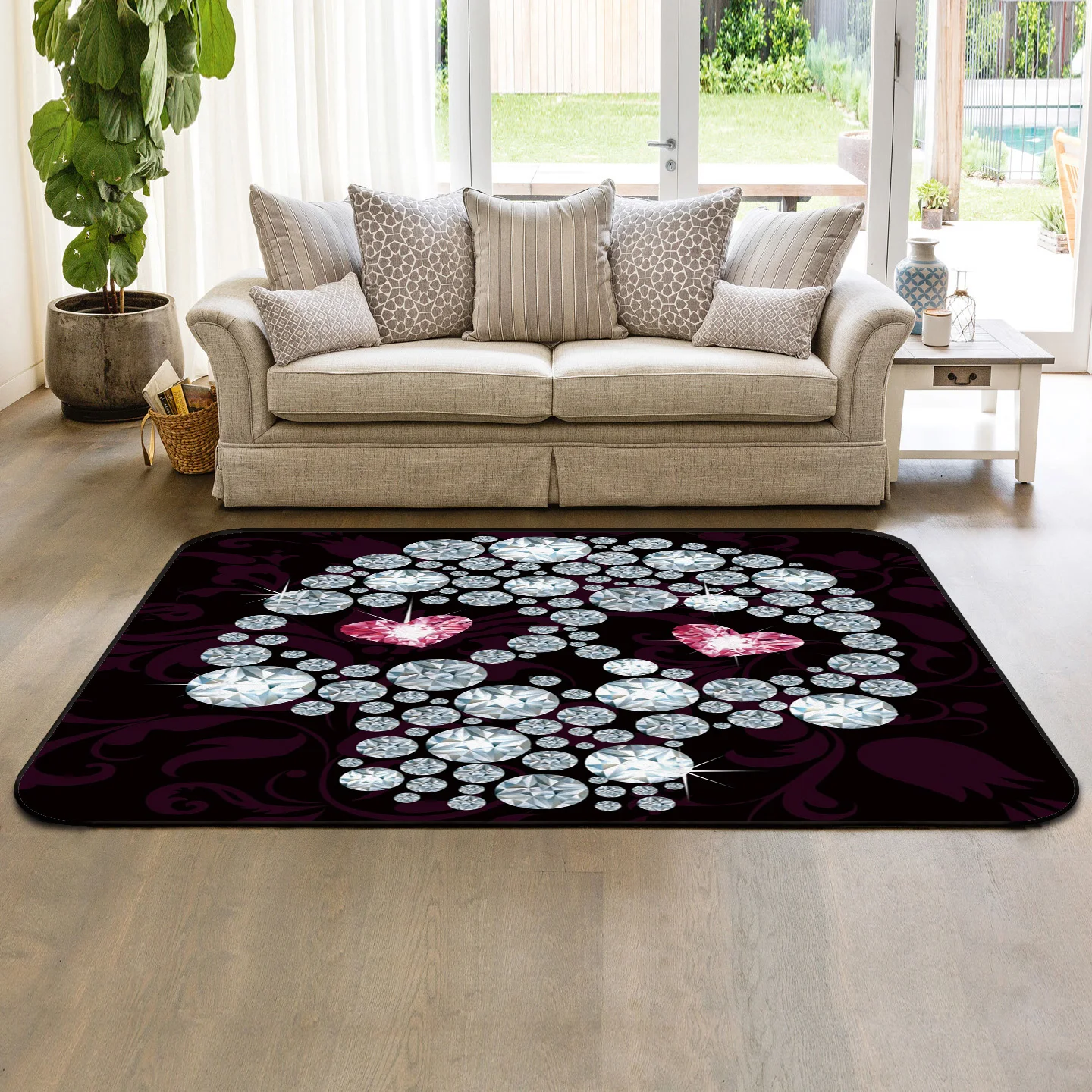 CHARMHOME мягкий ковер Противоскользящий коврик Алмазный с изображением черепа для