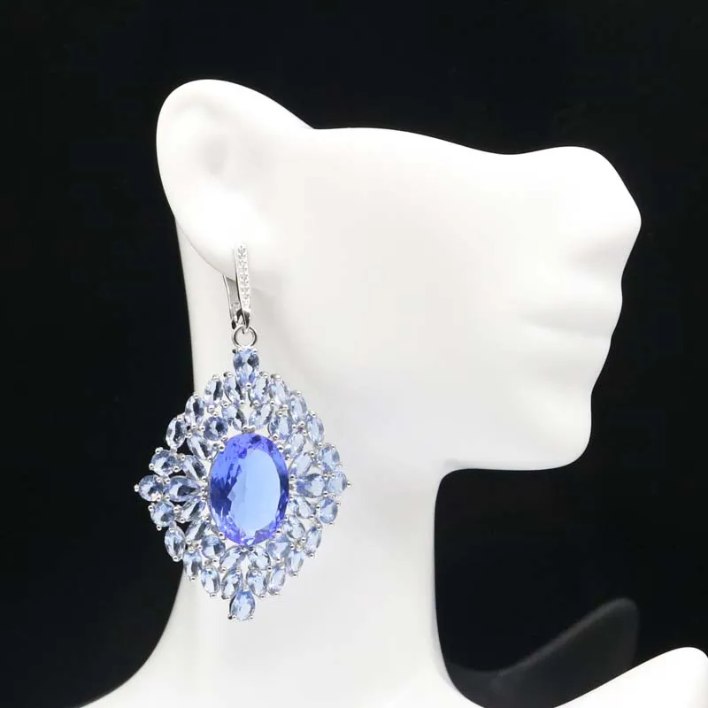 62x36 мм супер большой европейский дизайн 16g создана кунцит фиолетовый танзанит