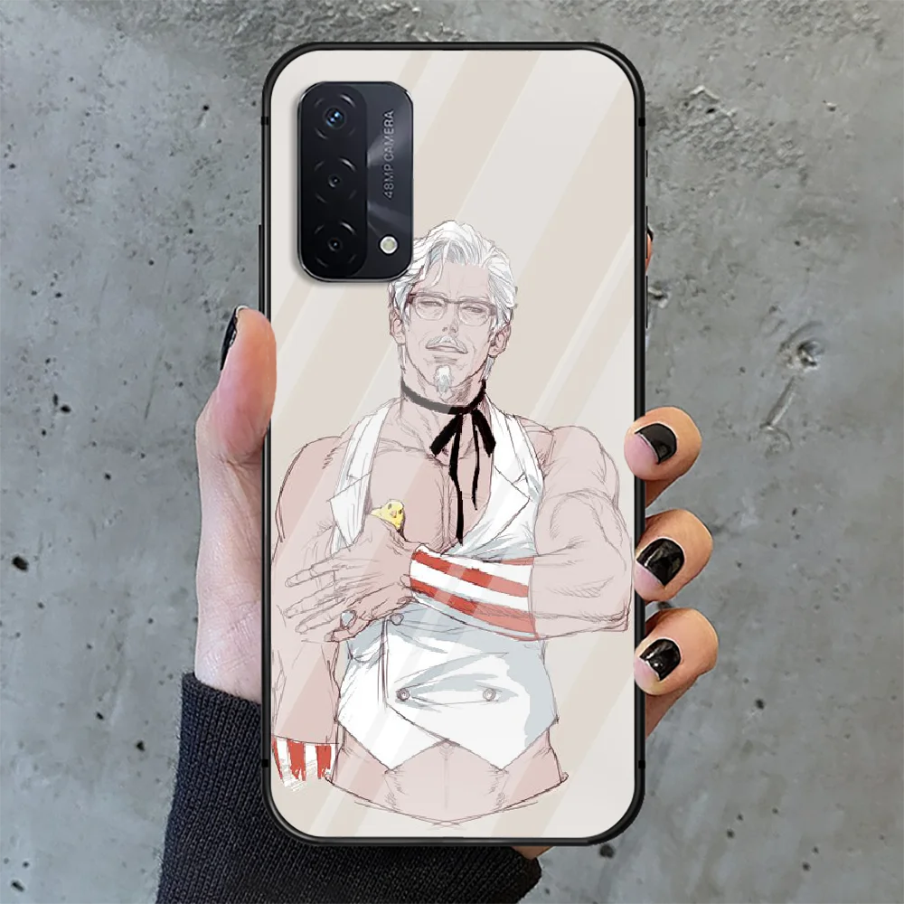 

funny KFC fried chicken Phone Tempered Glass Case Cover For oppo realme find a x c xt gt 2 53 3 6 7 50 11 i Pro 4g 5g Bumper