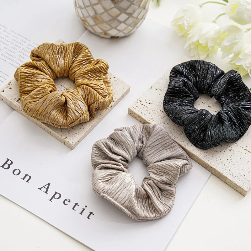 

1pc Coloful Korean Solid Scrunchie Elastic Hair Rubber Bands for Women Girl Holiday Headwear Ponytail Hair Accessories Gift