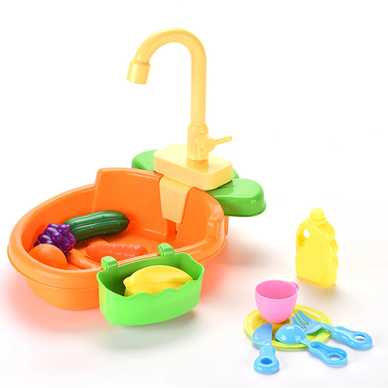 

Kids Kitchen Toys Simulation Dishwasher Educational Toys Mini Kitchen Food Pretend Play Role Playing Girls Toys Water Sink Toys