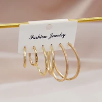 2021 summer new 925 silver needle popular c shaped circle earring combination suit cool style