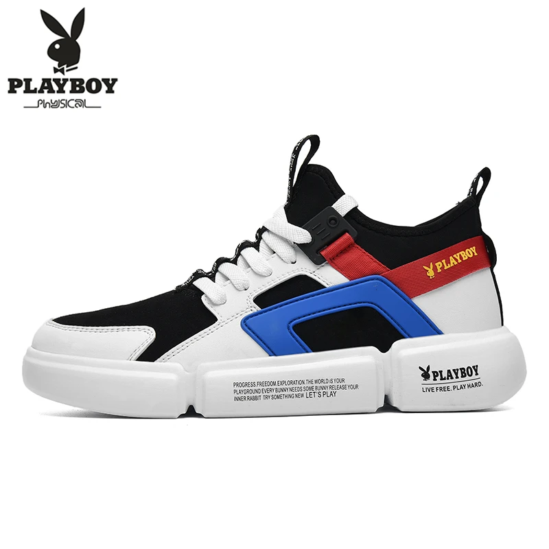 PLAYBOY Новые мужские повседневные кроссовки легкие модные кроссовки дышащая корова спилок+ ПУ+ ткань амортизация Спорт на открытом воздухе - Цвет: Красный