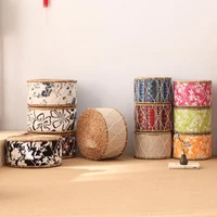 durable straw woven cushion flower print round shape soft skin friendly straw weave handmade tatami cushionfor living room