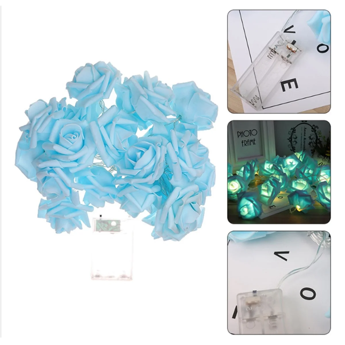 4 цвета 10/20 светодиодные лампы Батарея управляемая LED Красная роза цветок