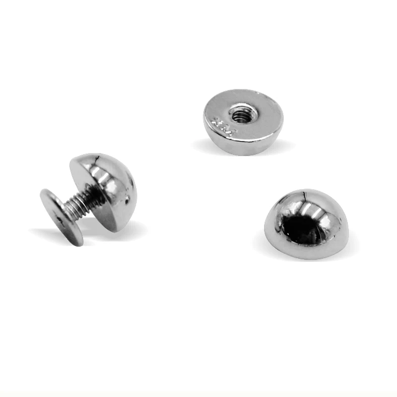 10sets Round Metal Bottom Screw for Bags 8mm 10mm 12mm 15mmMushroom nail DIY Bags Accessories Rivets Wear protection Bag Feet