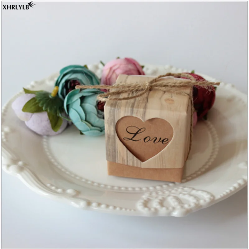 XHRLYLB Retro tree pattern European hollow sugar box wedding decoration candy with hemp rope Christmas party.7z | Дом и сад