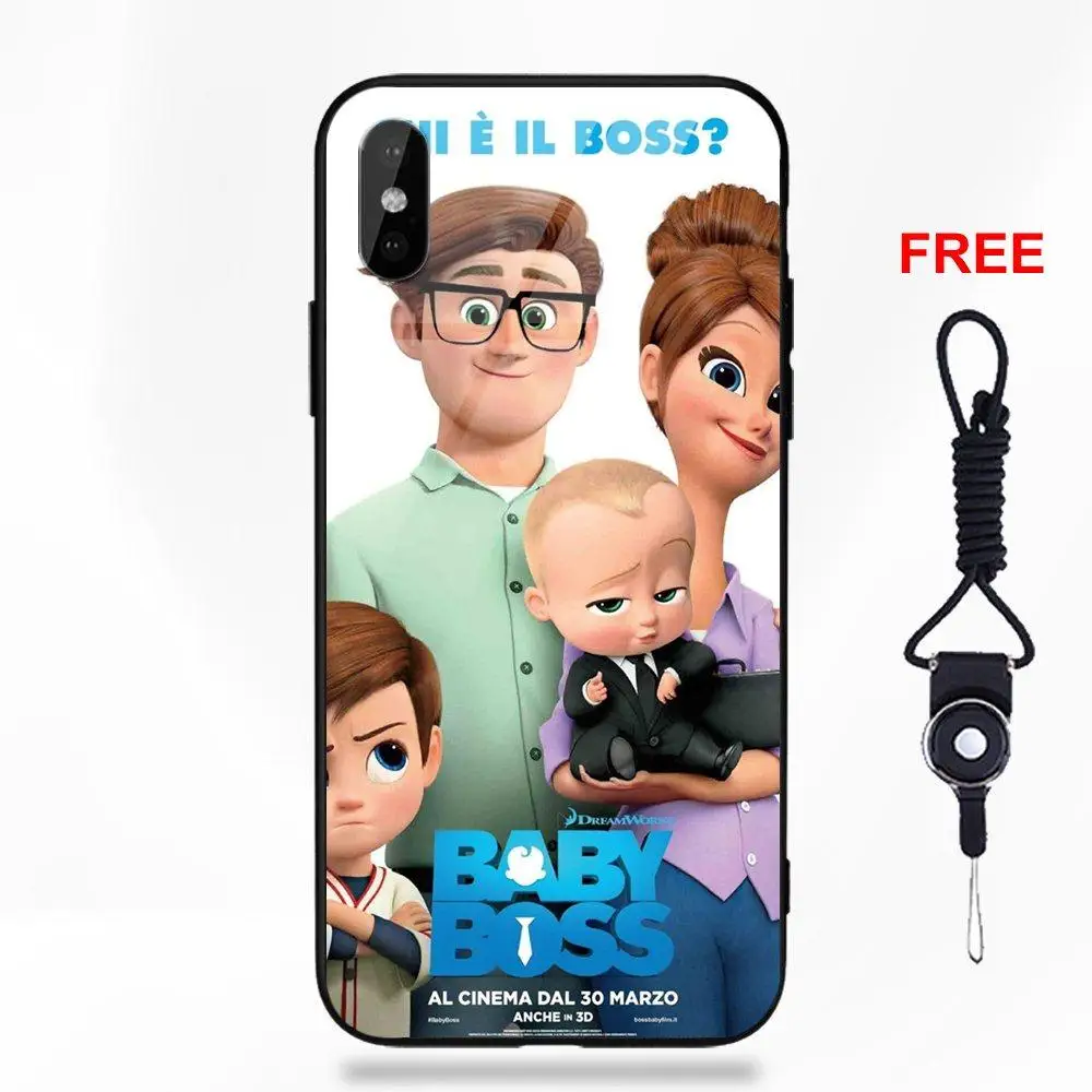 Movie The Boss Baby Мягкий ТПУ оправа закаленное стекло Чехлы для мобильных телефонов Apple