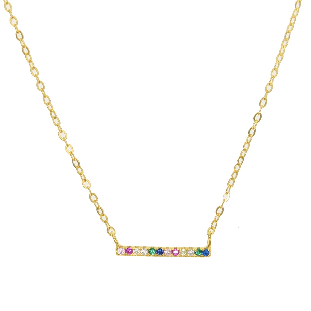 Простое Ожерелье в виде радуги цвет розового золота и серебра серебро 925 пробы