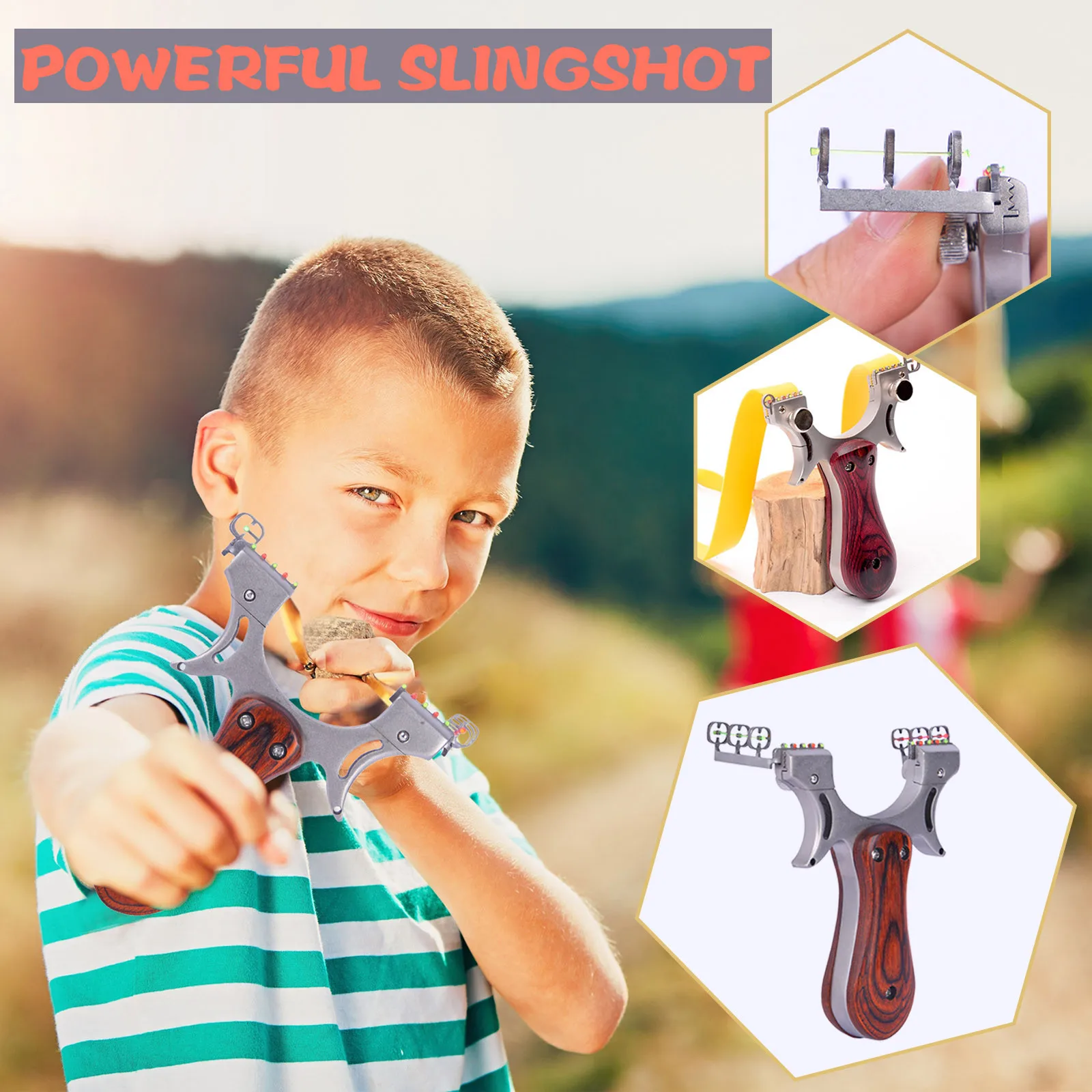 Игрушки для охоты Рогатка из плоской кожи и массива дерева высокая точность