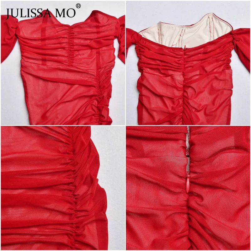 

Double Mesh Sexy Long Party Dress Women Off Shoulder Bodycon Summer Dress Female Red Strapless Split Dresses Vestidos