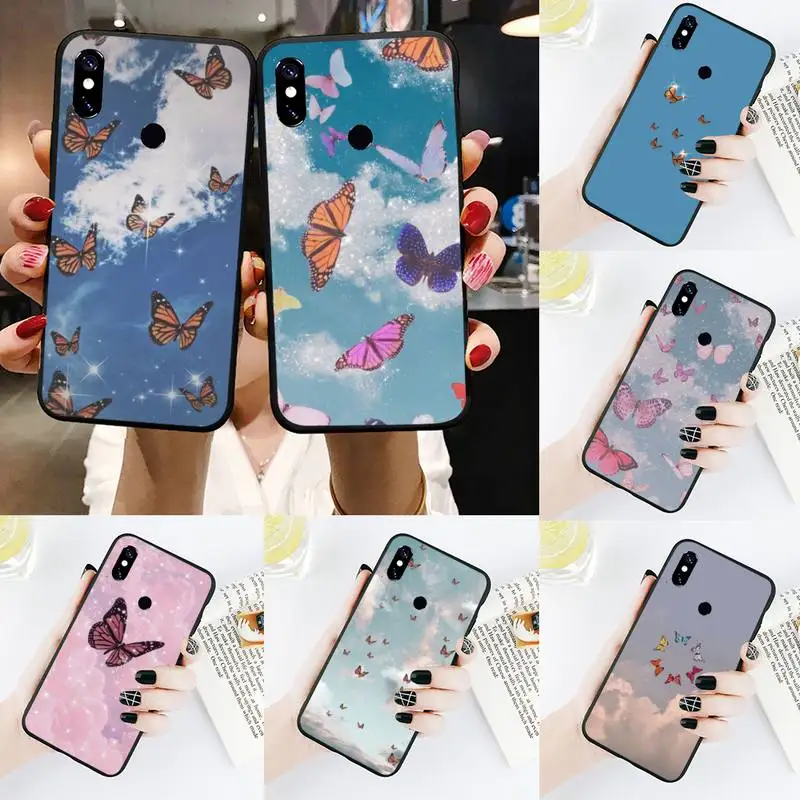 

Beauty Butterfly Phone Case For Xiaomi Redmi note6 8 9 pro 7a 8T 9S K20 4X