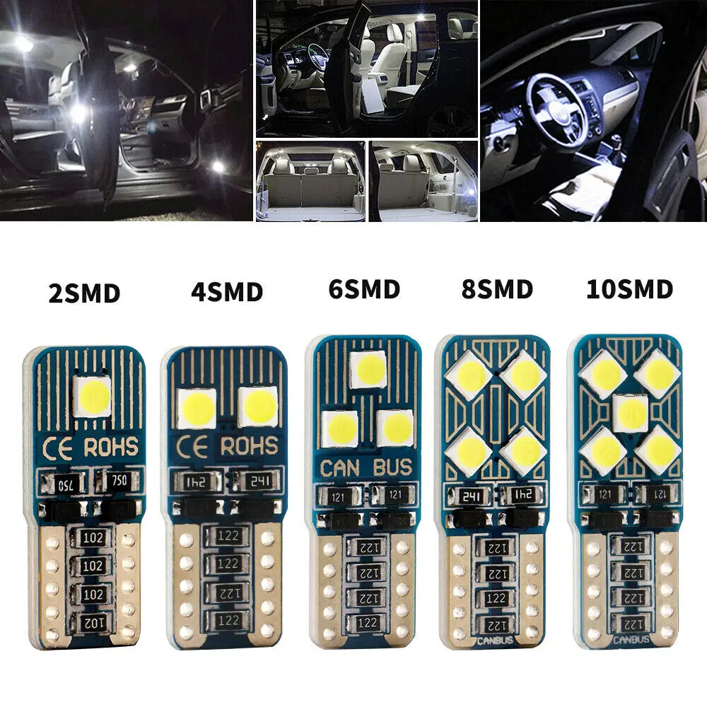 2/4/6/8/10 SMD T10 светодиодный W5W 194 лампы 3030 чипы авто чтение светильник супер яркий