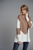 h80s90 new fashion sweater women knit o neck long sleeve patchwork knitted pullover sweater ladies tops