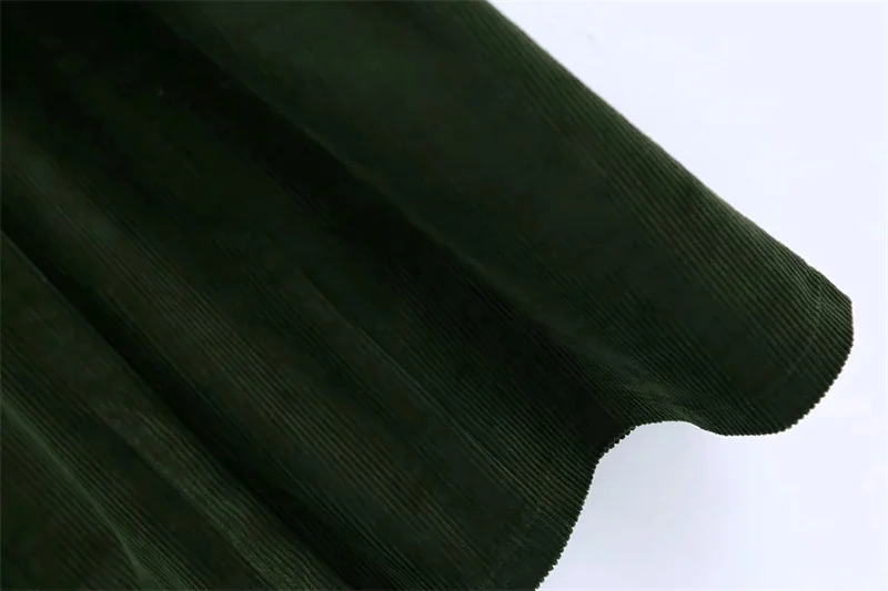 Fall 2020 New Product Corduroy Fashion Single-Breasted Bow Tie Waist Slimming Mid-Length Women's Shirt Dress | Женская одежда