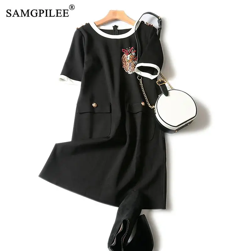 

Dress Women Summer Casual Solid Dresses For Women A Line Dresses Woman Knee Length Dress Plus Size 3xl Women's Summer Dress 2020