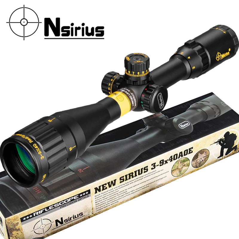 Тактический Оптический прицел NSIRIUS Gold 3-9X40 AOE красно-зеленый для охотничьей