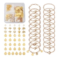 20pcs alloy bracelets jewelry making kits pendants charm iron jump rings for women jewelry making diy charm bracelets set