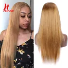 Парики HairUGo 27 # медово-светлые, 13x1 T, парики на сетке, предварительно выщипанные, Remy, бразильские прямые человеческие волосы с эффектом омбре, парики 180%