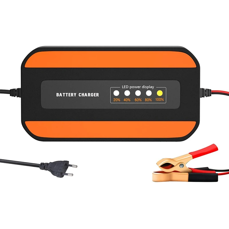 

Car Battery Charger 12V/2A Automatic Smart Portable Battery Charger LCD Power Display Repair Charger for Car