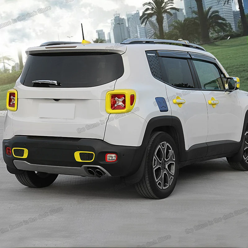 

Lsrtw2017 Car Front Grill Headlight Trims Foglight Frame for Jeep Renegade 2016 2017 2018 2019 Accessories Auto Styling Yellow