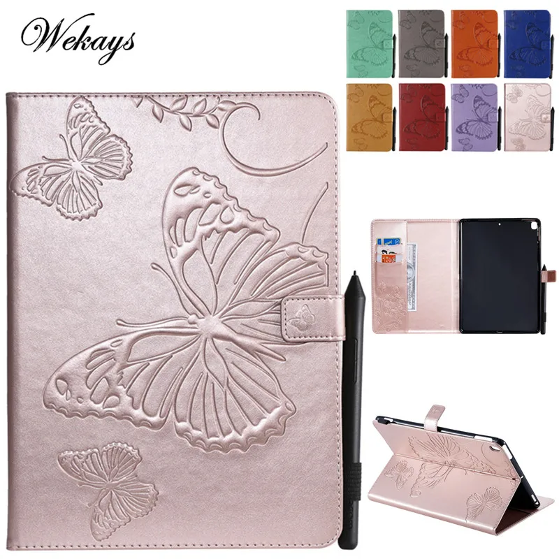 Кожаный чехол Wekays для iPad 10 2 &quot кожаный с бабочкой из мультфильма 7 го поколения 2019