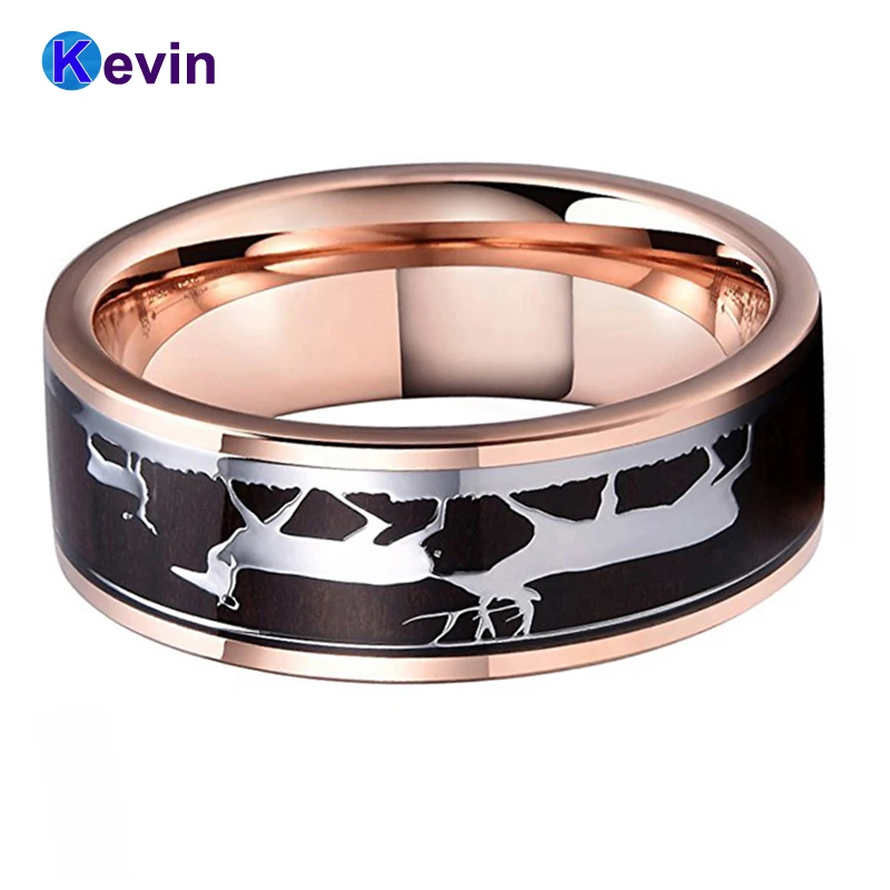 Обручальное кольцо из розового золота для мужчин и женщин мужское вольфрама с