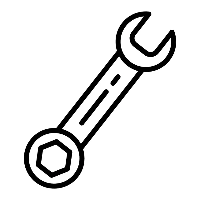 

4.3CM*14.4CM Small Wrench Made Of Steel Vinly Black/Silver Car Sticker