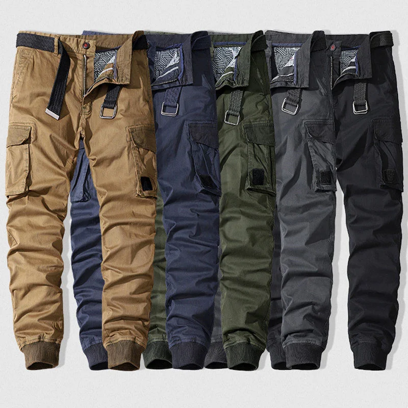 

Брюки-карго мужские весенние, повседневные штаны для бега, хлопковые длинные штаны в стиле милитари, уличная одежда, рабочий Тактический сп...